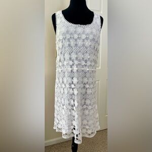 LC Lauren Conrad White Top with Crochet Detail